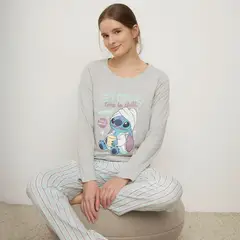 DISNEY - Pijama completa con pantalón para Mujer Manga larga de Algodón