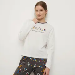 DISNEY - Pijama completa con pantalón para Mujer Manga larga de Algodón