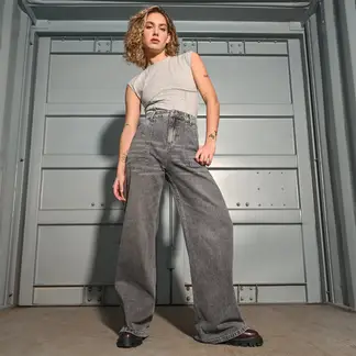 SYBILLA - Jean Wide leg Mujer Tiro medio