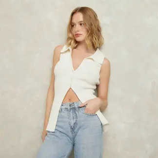 SYBILLA - Blusa Mujer Tejido Sin mangas