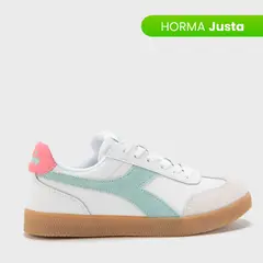 DIADORA - Tenis moda Bamtelo J Niña Blancos Horma Justa