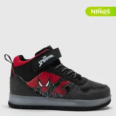 MARVEL - Tenis con luces L Tall K Sp Spider-Man Niño con Velcro color Negro