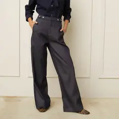 BASEMENT - Pantalón Wide leg Mujer Tiro alto