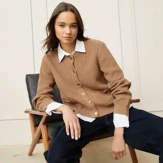 BASEMENT - Cardigan Mujer Tejido de Algodón
