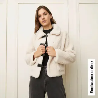 BASEMENT - Chaqueta Mujer Ovejera Recto