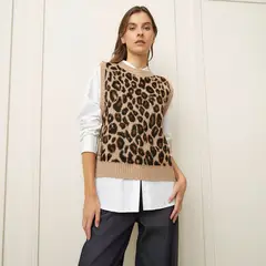BASEMENT - Chaleco Mujer Animal print