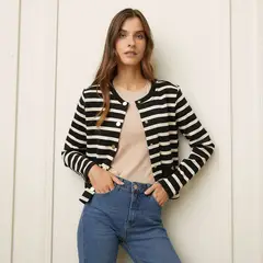 BASEMENT - Cardigan Mujer de Rayas de Algodón