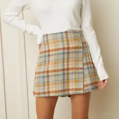 BASEMENT - Falda short Mini Mujer de Cuadros