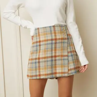 BASEMENT - Falda short Mini Mujer de Cuadros