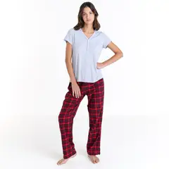 SYBILLA - Pijama completa con pantalón Mujer Largo Manga corta