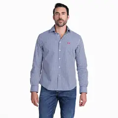 LA MARTINA - Camisa Hombre de Cuadros Manga larga Slim de Algodón