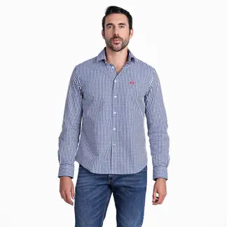 LA MARTINA - Camisa Hombre de Cuadros Manga larga Slim de Algodón