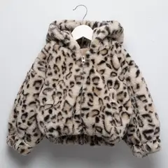 YAMP - Chaqueta para Bebé niña Efecto pelo Efecto pelo Con capucha