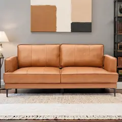 BASEMENT - Sofá Cuero combinado 3 puestos NICOLAS