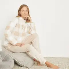 BENETTON - Pijama completa con pantalón Mujer Largo Manga larga