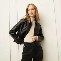BASEMENT - Chaqueta Mujer Efecto cuero