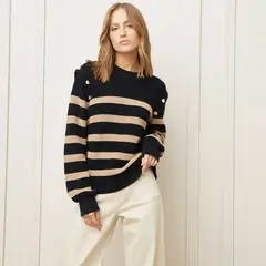 BASEMENT - Saco Mujer de Rayas de Algodón