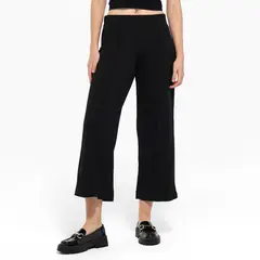 BASEMENT - Pantalón Wide leg Mujer Tiro medio de Cuadros