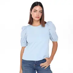 BASEMENT - Blusa Mujer Manga corta globo de Algodón