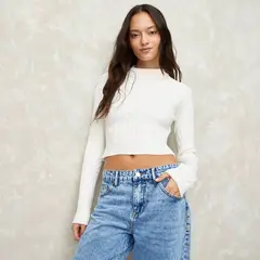 SYBILLA - Saco Mujer Tejido Crop