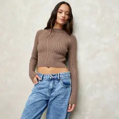 SYBILLA - Saco Mujer Tejido Crop