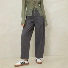 SYBILLA - Pantalón Balloon Mujer Tiro medio de Algodón