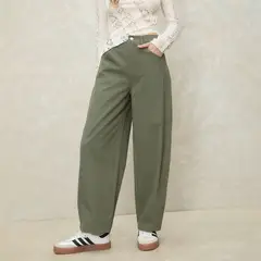 SYBILLA - Pantalón Balloon Mujer Tiro medio de Algodón