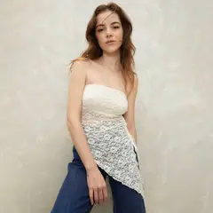 SYBILLA - Top Mujer con Encaje Sin mangas