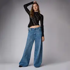 SYBILLA - Camiseta Mujer con Encaje Manga larga