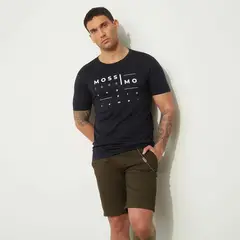MOSSIMO - Camiseta Hombre Manga Corta Con Logo de Algodón
