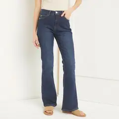 BASEMENT - Jean Flare Mujer Tiro medio