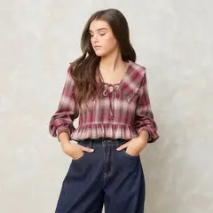 SYBILLA - Blusa Mujer de Rayas Manga larga de Algodón