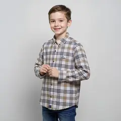 CONIGLIO - Camisa Niño de Cuadros Manga larga Algodón