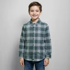 CONIGLIO - Camisa Niño de Cuadros Manga larga Algodón