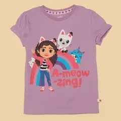 GABBYS DOLLHOUSE - Camiseta Niña con Estampado Manga corta Algodón Gabby'S Doll House