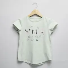 YAMP - Camiseta Niña con Estampado Manga corta Algodón