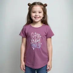 YAMP - Camiseta Niña con Estampado Manga corta Algodón