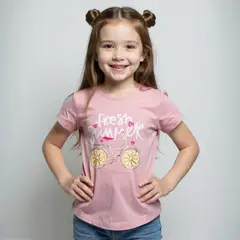 YAMP - Camiseta Niña con Estampado Manga corta Algodón