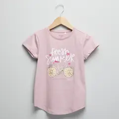 YAMP - Camiseta Niña con Estampado Manga corta Algodón