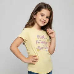 YAMP - Camiseta Niña con Estampado Manga corta Algodón