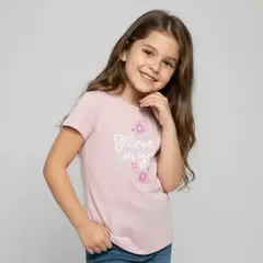 YAMP - Camiseta Niña con Estampado Manga corta Algodón