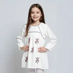 CONIGLIO - Vestido Niña Bordado Manga larga Algodón