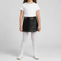 BARBIE - Falda Niña Efecto cuero con Cintura elásticada