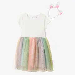 YAMP - Vestido Niña Con accesorio Manga corta