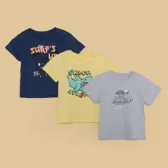 YAMP - Camisetas Bebé niño Pack de 3 unidades Manga corta Algodón