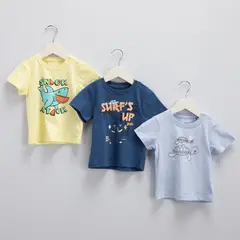 YAMP - Camisetas Bebé niño Pack de 3 unidades Manga corta Algodón