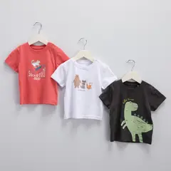 YAMP - Camisetas Bebé niño Pack de 3 unidades Manga corta Algodón