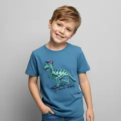 YAMP - Camiseta Niño con Estampado Manga corta Algodón