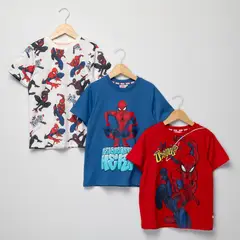 DISNEY - Camisetas Niño con Estampado Spiderman Manga corta Algodón Spider-man
