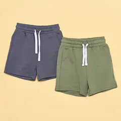 YAMP - Shorts Bebé niño Pack de 2 unidades Cintura elásticada Algodón